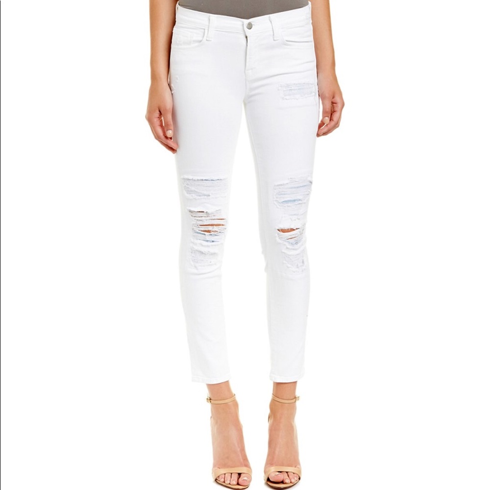 J Brand White Mid-Rise Chaos Jeans - Picture 1 of 7